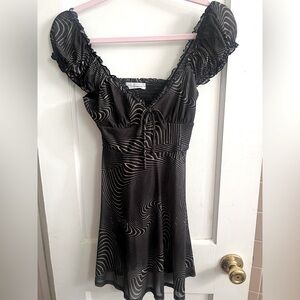 Urban Outfitters Mesh Sleeve Babydoll Dress